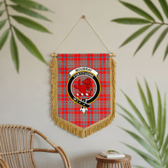Moubray Tartan Crest Wall Hanging Banner - Wood Pole