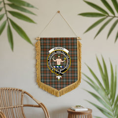 Murray of Atholl Weathered Tartan Crest Wall Hanging Banner - Wood Pole