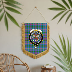 Ralston Tartan Crest Wall Hanging Banner - Wood Pole