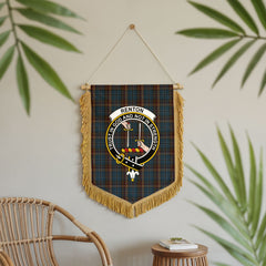 Renton Tartan Crest Wall Hanging Banner - Wood Pole