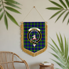 Sempill Modern Tartan Crest Wall Hanging Banner - Wood Pole