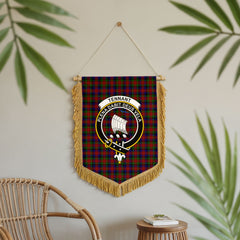 Tennant Tartan Crest Wall Hanging Banner - Wood Pole