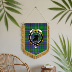 Turnbull Hunting Tartan Crest Wall Hanging Banner - Wood Pole