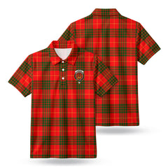 Cameron Modern Tartan Crest Birdseye Mesh Polo Shirt