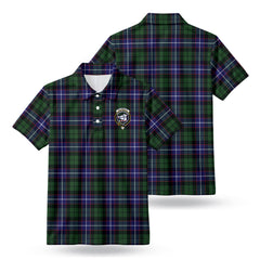 Galbraith Modern Tartan Crest Birdseye Mesh Polo Shirt