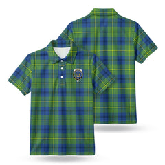 Johnston Ancient Tartan Crest Birdseye Mesh Polo Shirt