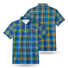 Laing Tartan Crest Birdseye Mesh Polo Shirt