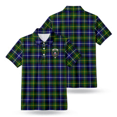 MacNeil of Barra Modern Tartan Crest Birdseye Mesh Polo Shirt