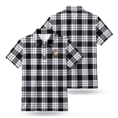 McFarlane Black - White Tartan Crest Birdseye Mesh Polo Shirt