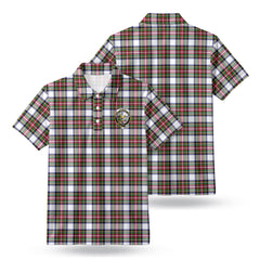 Stewart Dress Modern Tartan Crest Birdseye Mesh Polo Shirt