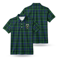 Stewart Hunting Modern Tartan Crest Birdseye Mesh Polo Shirt