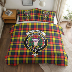 Buchanan Modern Tartan Crest Bedding Set