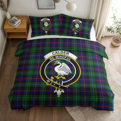 Calder (Calder-Campbell) Tartan Crest Bedding Set