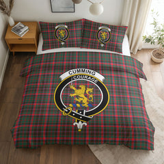 Cumming Hunting Modern Tartan Crest Bedding Set