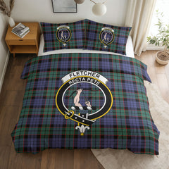Fletcher Modern Tartan Crest Bedding Set