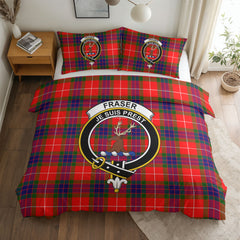 Fraser (of Lovat) Modern Tartan Crest Bedding Set