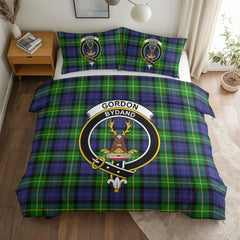Gordon Modern Tartan Crest Bedding Set