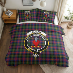 Logan Modern Tartan Crest Bedding Set