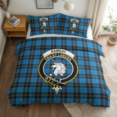 Ramsay Blue Ancient Tartan Crest Bedding Set