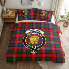 Wauchope (or Waugh) Tartan Crest Bedding Set