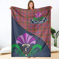 McRae Ancient Tartan Crest Premium Blanket - Thistle Style