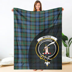 McRae Hunting Ancient Tartan Crest Blanket Wave Style