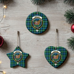 Baillie Ancient Tartan Crest Christmas Ceramic Ornament