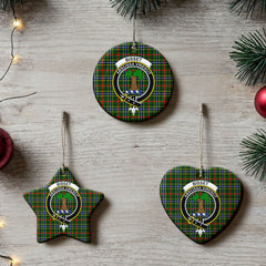 Bisset Tartan Crest Christmas Ceramic Ornament