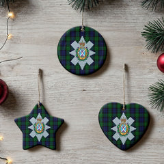 Black Watch Tartan Crest Christmas Ceramic Ornament