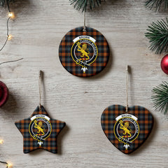 Brown Ancient Tartan Crest Christmas Ceramic Ornament