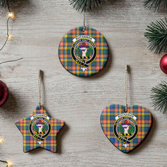 Buchanan Ancient Tartan Crest Christmas Ceramic Ornament