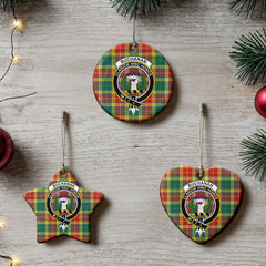 Buchanan Old Sett Tartan Crest Christmas Ceramic Ornament