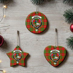 Burnett Ancient Tartan Crest Christmas Ceramic Ornament