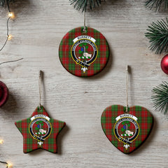 Burnett Tartan Crest Christmas Ceramic Ornament