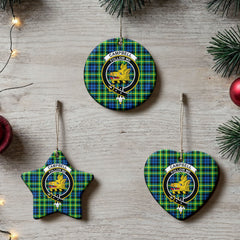 Campbell of Breadalbane Ancient Tartan Crest Christmas Ceramic Ornament