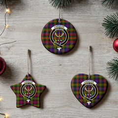 Carnegie Modern Tartan Crest Christmas Ceramic Ornament