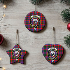 Carrick District Tartan Crest Christmas Ceramic Ornament