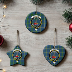 Clelland Tartan Crest Christmas Ceramic Ornament