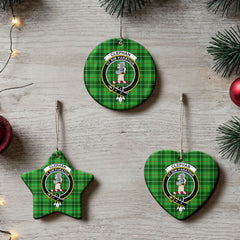 Clephan (or Clephane) Tartan Crest Christmas Ceramic Ornament