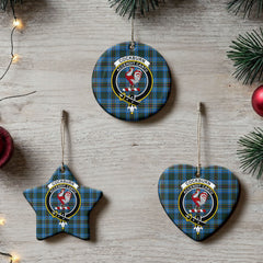 Cockburn Modern Tartan Crest Christmas Ceramic Ornament
