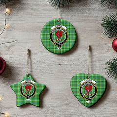 Currie Tartan Crest Christmas Ceramic Ornament