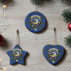 Edmonstone Tartan Crest Christmas Ceramic Ornament