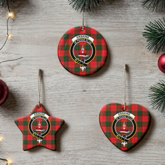 Erskine Modern Tartan Crest Christmas Ceramic Ornament