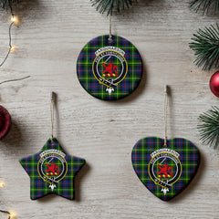 Farquharson Modern Tartan Crest Christmas Ceramic Ornament
