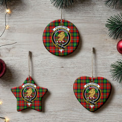Fullarton Tartan Crest Christmas Ceramic Ornament
