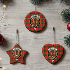Gartshore Tartan Crest Christmas Ceramic Ornament
