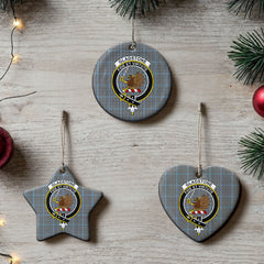 Gladstone Tartan Crest Christmas Ceramic Ornament