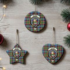 Glass Tartan Crest Christmas Ceramic Ornament
