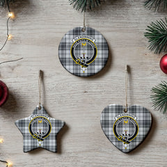Glendinning Tartan Crest Christmas Ceramic Ornament