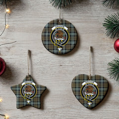 Graham of Menteith Weathered Tartan Crest Christmas Ceramic Ornament